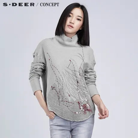 sdeer圣迪奥女春装自由灵动线迹绣花外套S16382209图片