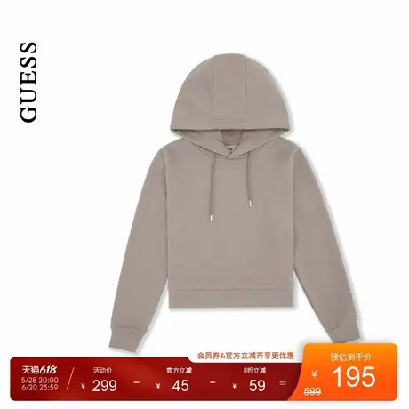 GUESS女士简约风慵懒感纯色连帽卫衣-V4BQ02KCHR2图片