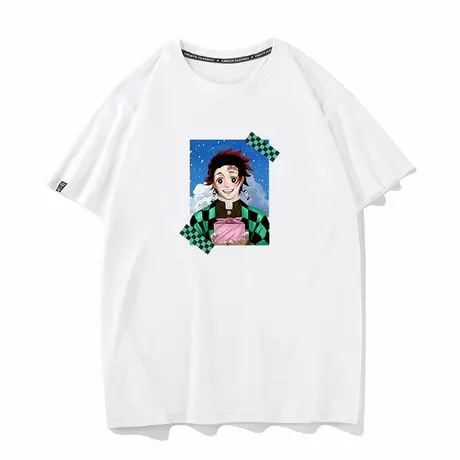 秀洛鬼灭之刃印花短袖T恤鬼灭之刃夏季男女动漫卡通二次元衣服图片