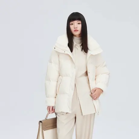 艾莱依冬季气质简约休闲羽绒服时尚百搭加厚保暖防风外套女士清仓商品大图
