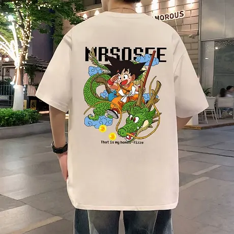 美式纯棉短袖T恤男2025夏季新款潮牌宽松休闲重磅半袖上衣服男生商品大图