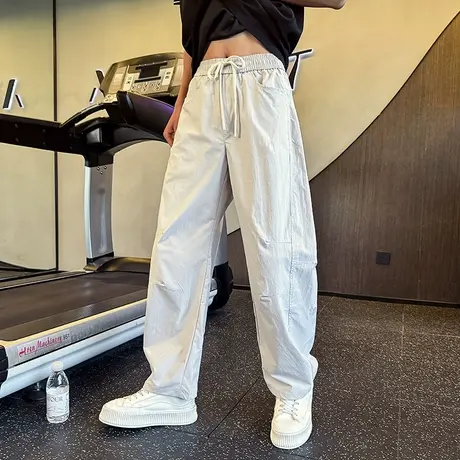 2025新款夏季潮牌薄款休闲裤纯色时尚百搭宽松直筒运动长裤男款商品大图