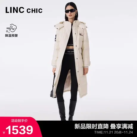 LINCCHIC金羽杰长款羽绒服女冬季2023新款潮酷连帽动感面包服8268商品大图