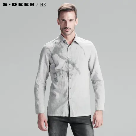【上新】sdeerhe圣迪奥专柜正品男装春装条纹印花长袖衬衫3170541图片