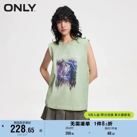 ONLY奥莱夏季时尚潮流个性宽松无袖印花背心T恤女商品大图
