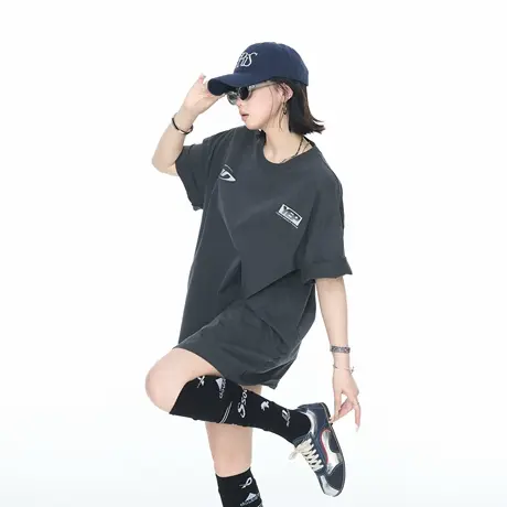 YEP2025夏季新款宽松印花短袖T恤女美式潮酷高街纯棉情侣半袖上衣图片