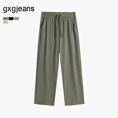 gxg.jeans男装 多色冰丝垂顺宽松直筒休闲九分裤长裤薄款25夏新品商品大图