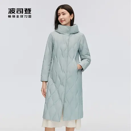 【鹅绒】波司登2023冬新款长款羽绒服女修身显瘦秋冬外套连帽温柔图片