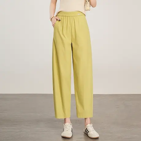 2025新款夏季松紧腰九分休闲裤女小个子时尚宽松哈伦裤百搭萝卜裤商品大图