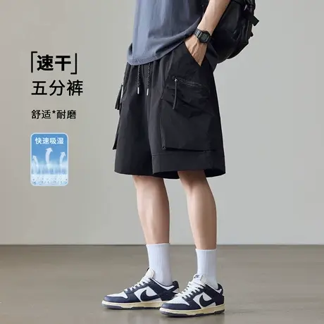 薄款速干工装短裤男2025夏季新款美式宽松大码男士休闲伞兵五分裤图片