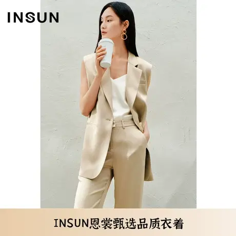 INSUN恩裳春老钱风三醋酸西装马甲商品大图