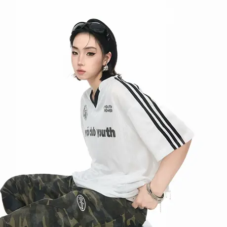 2025新款潮牌字母印花短袖T恤女夏季街头风情侣款潮流半袖上衣图片