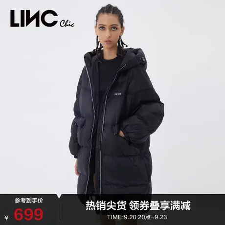 LINCCHIC金羽杰羽绒服女廓形落肩中长款羽绒服女冬季Y21806289商品大图