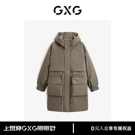 GXG 冬季休闲连帽保暖长款羽绒服鸭绒外套男 23年清仓款商品大图