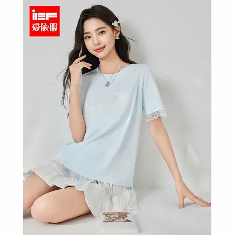 IEF/爱依服短袖上衣2025夏季新款韩版时尚休闲通勤气质百搭T恤女图片