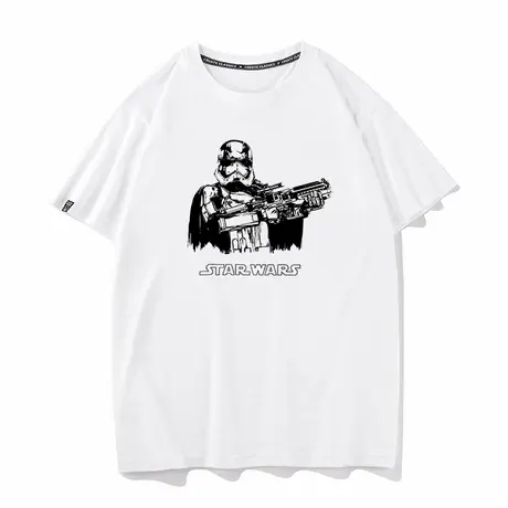 star war星球大战黑武士短袖t恤男纯棉纯棉夏季休闲打底情侣衣服图片