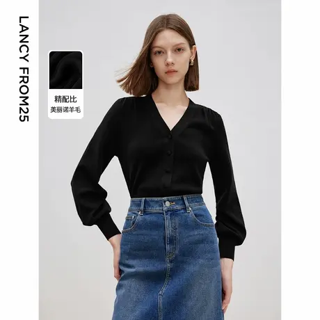 朗姿法式高级感设计感通勤风毛针织衫开衫气质修身2025年春季新款商品大图