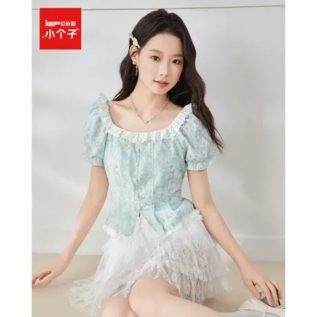IEF/爱依服夏日穿搭2025夏季新款法式甜美纯欲风显瘦碎花裙上衣商品大图
