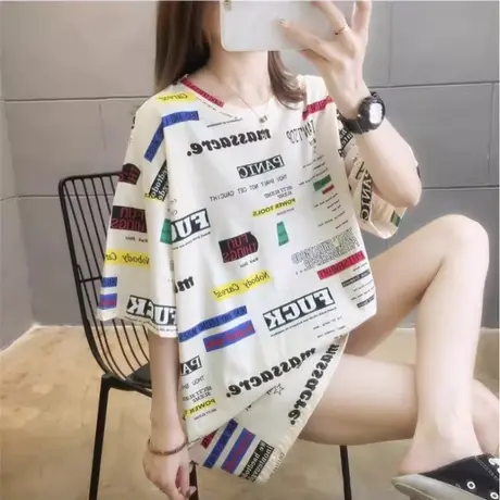 2025年大码女装打底衫夏季新款中长款宽松短袖t恤网红ins上衣服潮图片