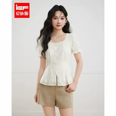 IEF/爱依服2025夏季新款法式成熟优雅小女人气质百搭蕾丝裙上衣商品大图