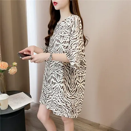 2024夏季中长款设计感小众短袖T恤女网红ins超火宽松大码上衣韩版图片