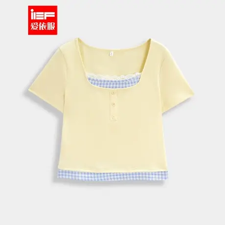 IEF/爱依服2025夏季新款韩版温柔小女人气质设计感百搭正肩上衣图片
