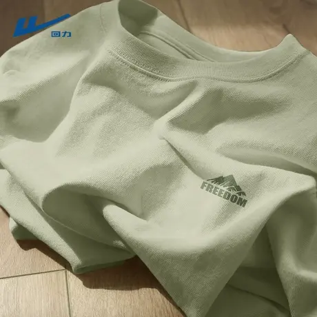 回力纯棉短袖t恤男2025新款夏季宽松重磅绿色男士上衣服半袖男款Y图片