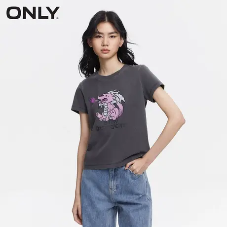 ONLY奥莱夏季休闲百搭甜美风印花合身圆领T恤女商品大图