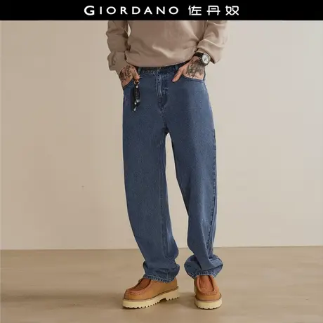 设计师款佐丹奴牛仔裤男秋冬新款加厚肌理感牛仔锥形裤男18115804图片