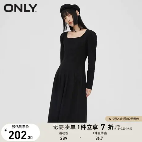 【买4免1】ONLY奥莱夏季法式茶歇裙气质收腰长袖针织连衣裙女商品大图