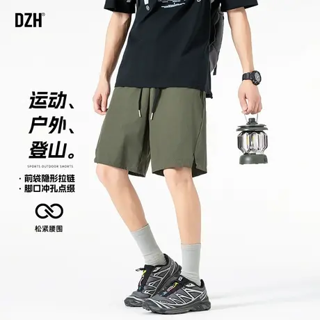 男士军绿色运动短裤男夏外穿五分裤美式休闲裤子半裤中裤2025新款图片