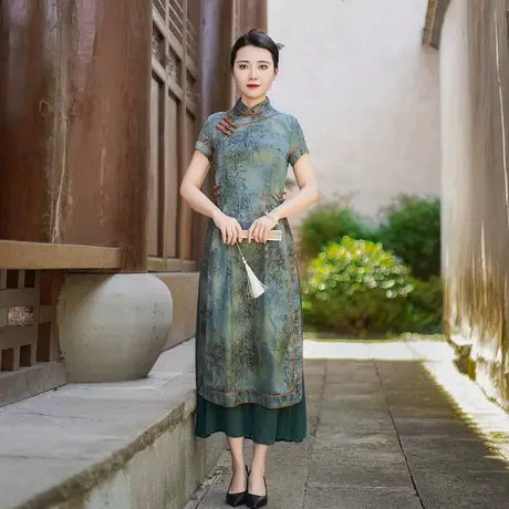 筠雅夏季新款中国风复古时尚优雅日常改良年轻款新中式旗袍24F086商品大图