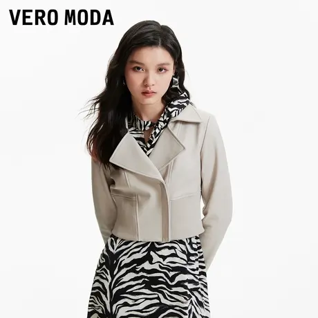 Vero Moda奥莱皮衣女春秋新款短款拉链仿皮革时尚夹克外套商品大图