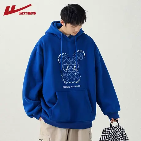 回力兔年卫衣男春秋季2023新款重磅情侣连帽外套潮牌美式男生衣服商品大图