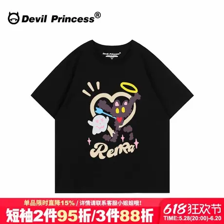 oversize大版宽松黑色短袖t恤女hiphop嘻哈风街头超火半袖上衣夏商品大图