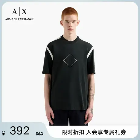 ARMANI EXCHANGE/阿玛尼男女情侣款全棉宽松撞色T恤2025夏季新款图片