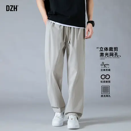青少年夏季薄款速干裤男款2025新款卡其色冰丝长裤直筒宽松休闲裤图片