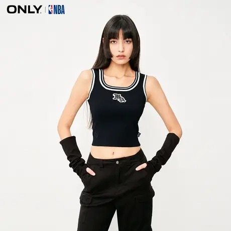 ONLY奥莱夏季NBA联名撞色修身U领短款背心针织衫女商品大图