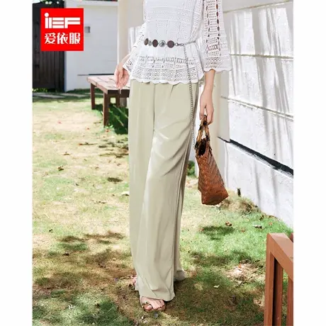 IEF/爱依服2025夏季新款韩版简约休闲文艺知性气质慵懒风阔腿裤商品大图
