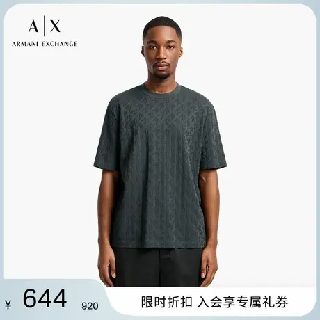 ARMANI EXCHANGE/阿玛尼2025夏季新款男士丝光棉宽松短袖提花T恤图片