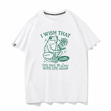 秀洛fall in love坠入爱河青蛙癞蛤蟆情侣装衣服夏季纯棉短袖T恤商品大图