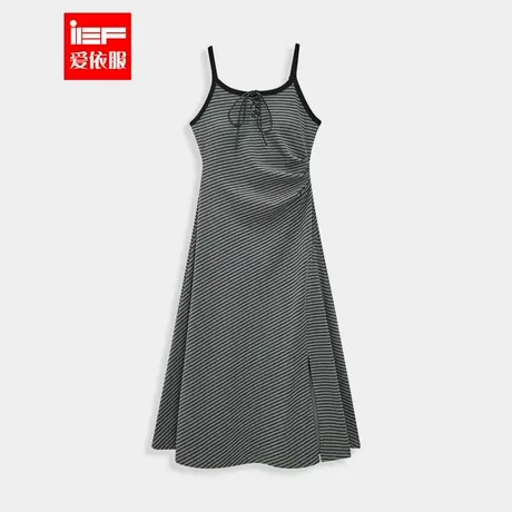 IEF/爱依服2025夏季新款韩版时尚休闲慵懒风条纹显瘦百搭吊带长裙商品大图
