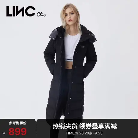 LINCCHIC金羽杰羽绒服女修身连帽中长款羽绒服女冬季Y21808150商品大图