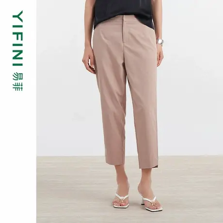 [专柜同款]Yifini/易菲经典款通勤休闲锥型裤女夏季新款款八分裤商品大图