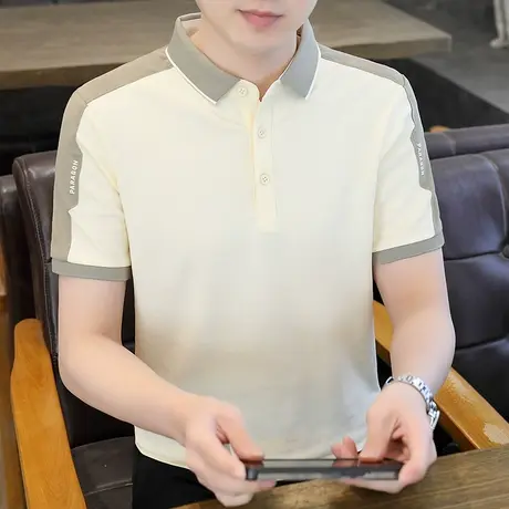 2025新款polo衫男士半袖上衣夏季休闲短袖t恤男装T恤衫时尚潮流棉图片