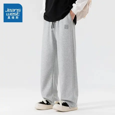 JR真维斯男女同款2025秋季新款潮牌时尚320g珠地阔腿宽松卫裤商品大图
