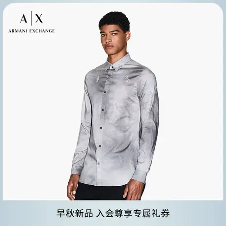 ARMANI EXCHANGE/阿玛尼2025早秋新款男士纯棉长袖渐变印花衬衫图片