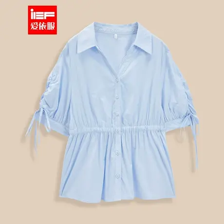 IEF/爱依服上衣2025春夏新款韩版时尚通勤气质五分袖设计百搭衬衫图片