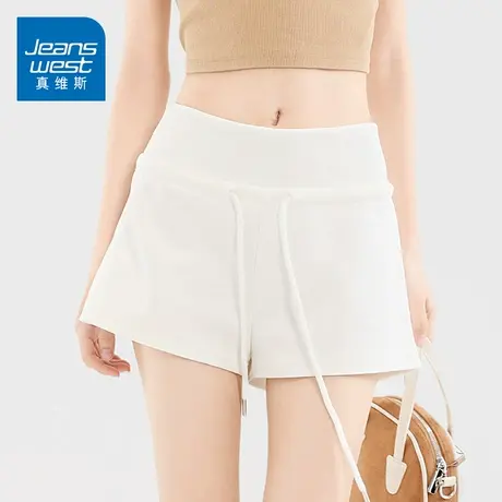 KZH真维斯休闲超短裤女夏季新款韩版修身高腰百搭运动五分热裤子A商品大图