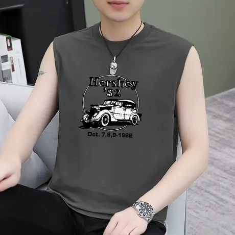 液氨丝光棉冰丝背心男夏季外穿健身运动速干凉感无袖t恤篮球坎肩商品大图